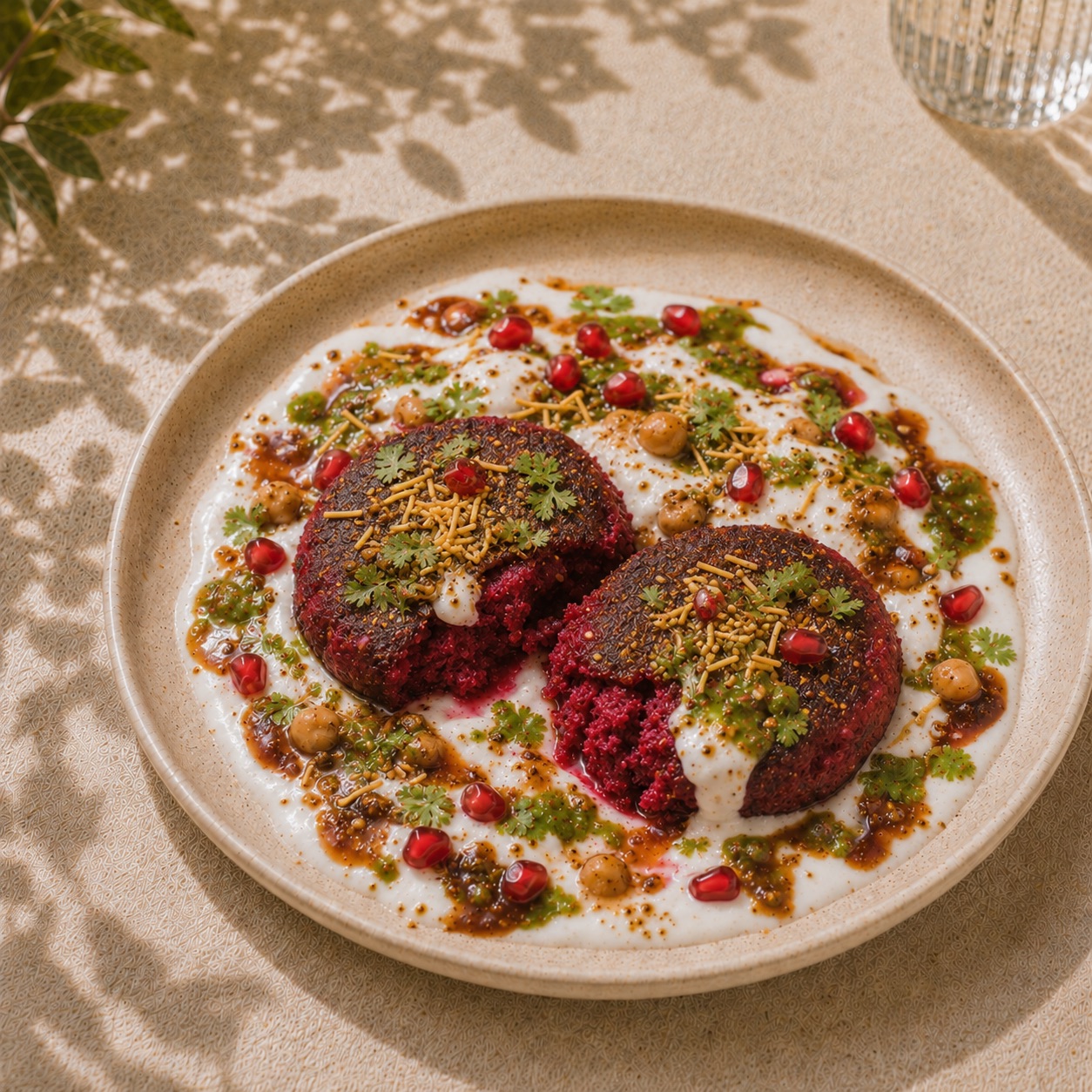 Beetroot Tikki Chaat